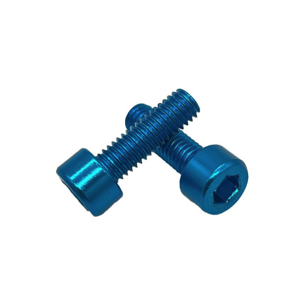 Miles Wide Anodized Cage Bolt, Blue, Pair