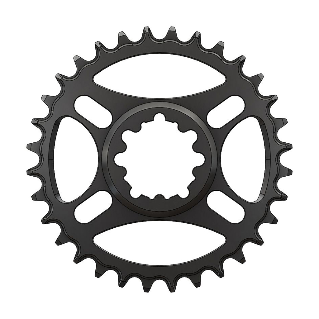 Pilo Round 3-Bolt SRAM (Boost 3mm) Chainring, 34T, Blk 