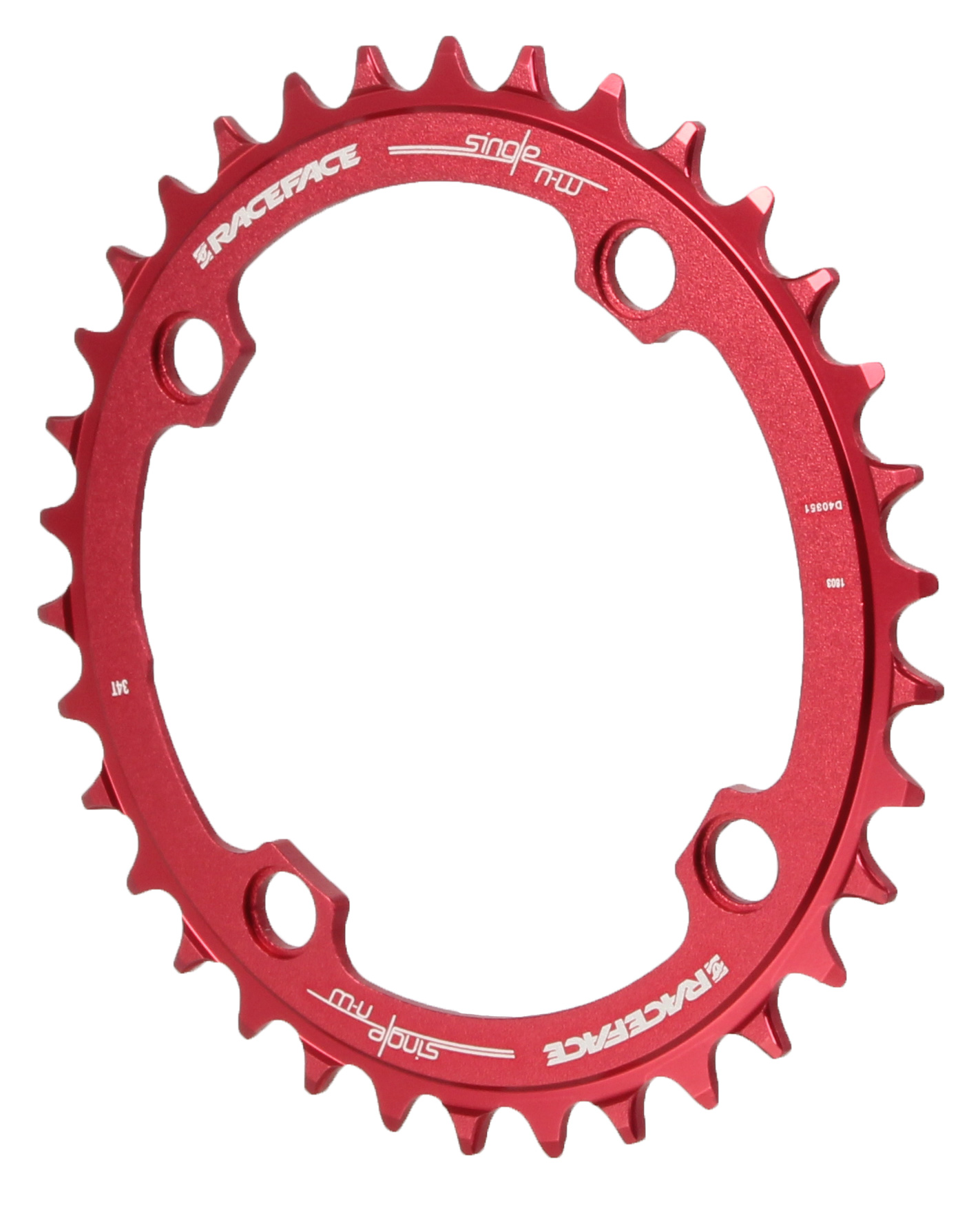 Race Face 104 NW Chainring, 104BCD 34T, Red