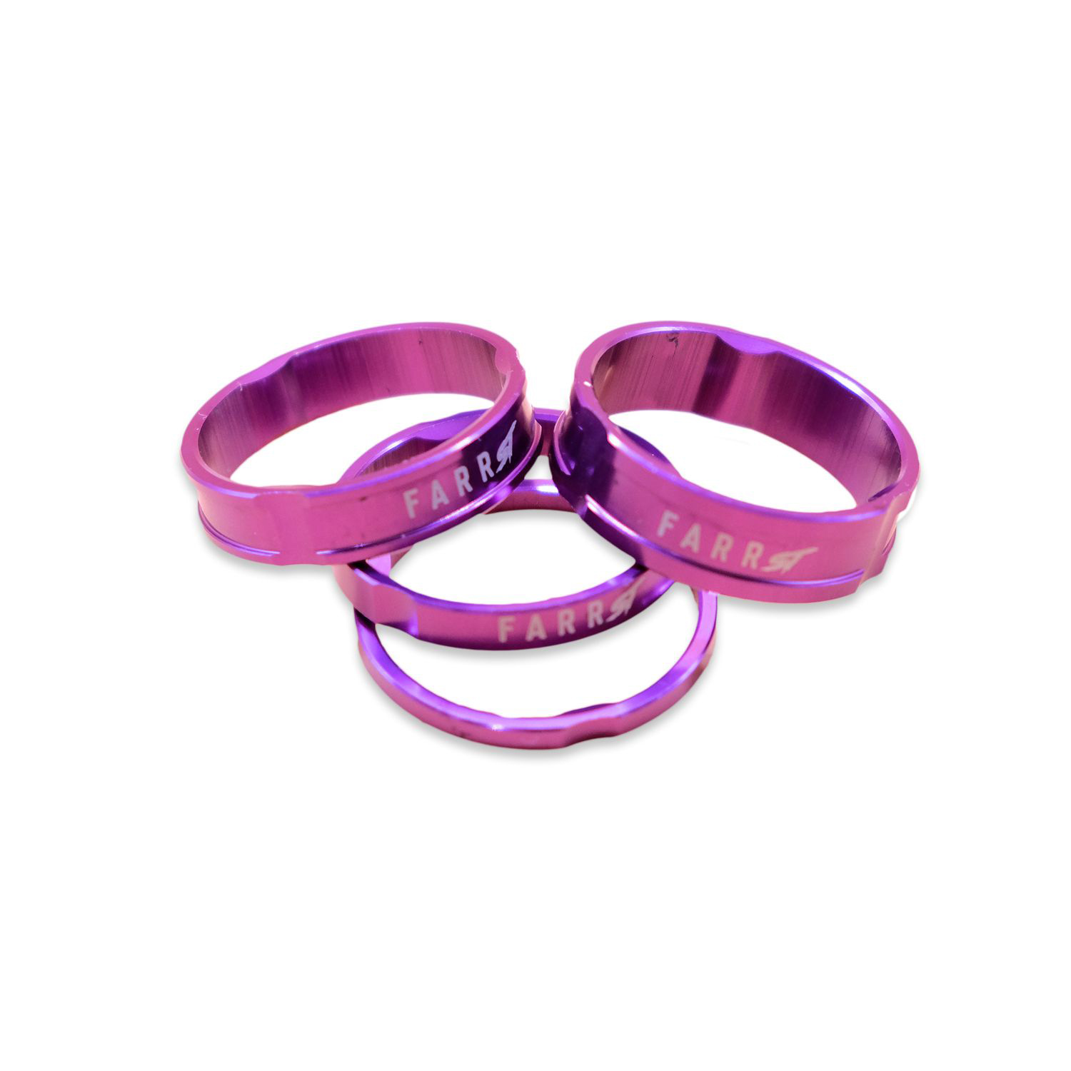 Farr-ST BMX Farr-ST Headset Spacers, 1-1/8", Purple, Set/4