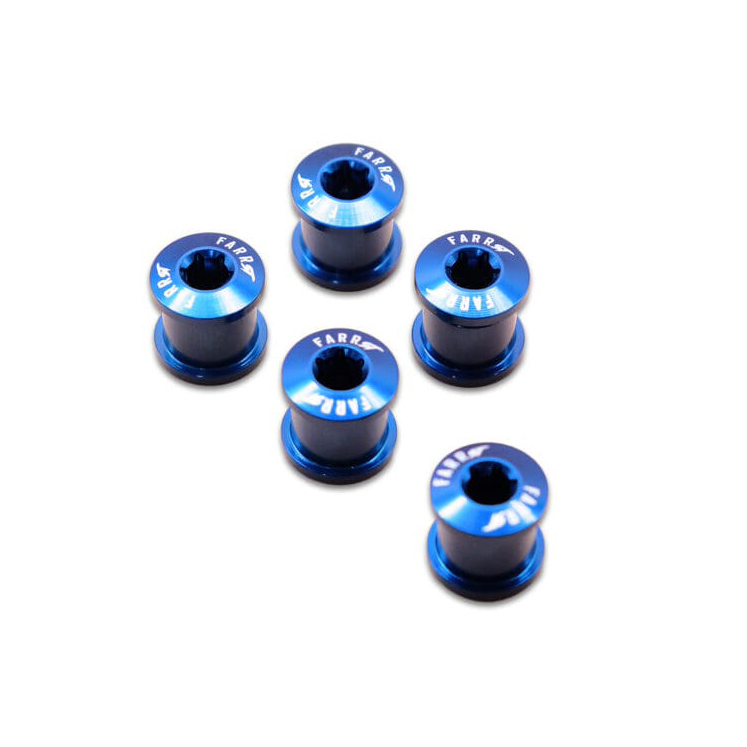 Farr-ST BMX Alloy Torx Chainring Bolts, 5pc Set, Blue