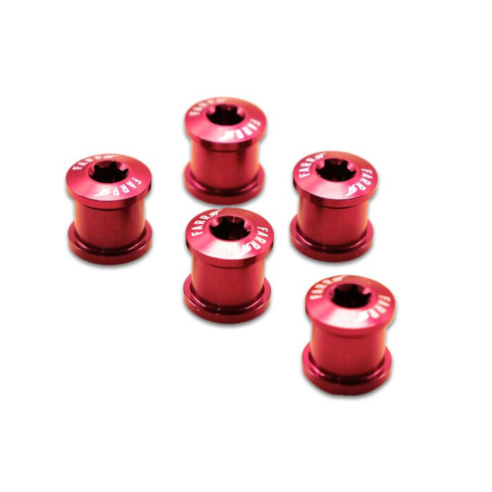 Farr-ST BMX FARR-ST Alloy Torx Chainring Bolts, 5pc Set, Red