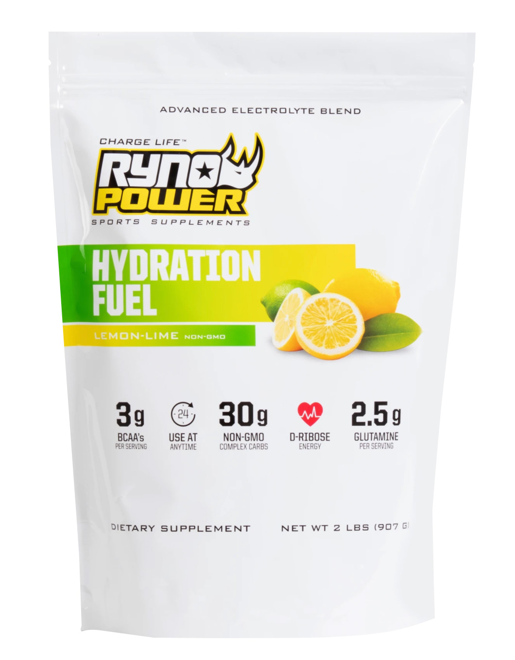 Ryno Power Hydration Fuel Powder, 2lbs - Lemon Lime
