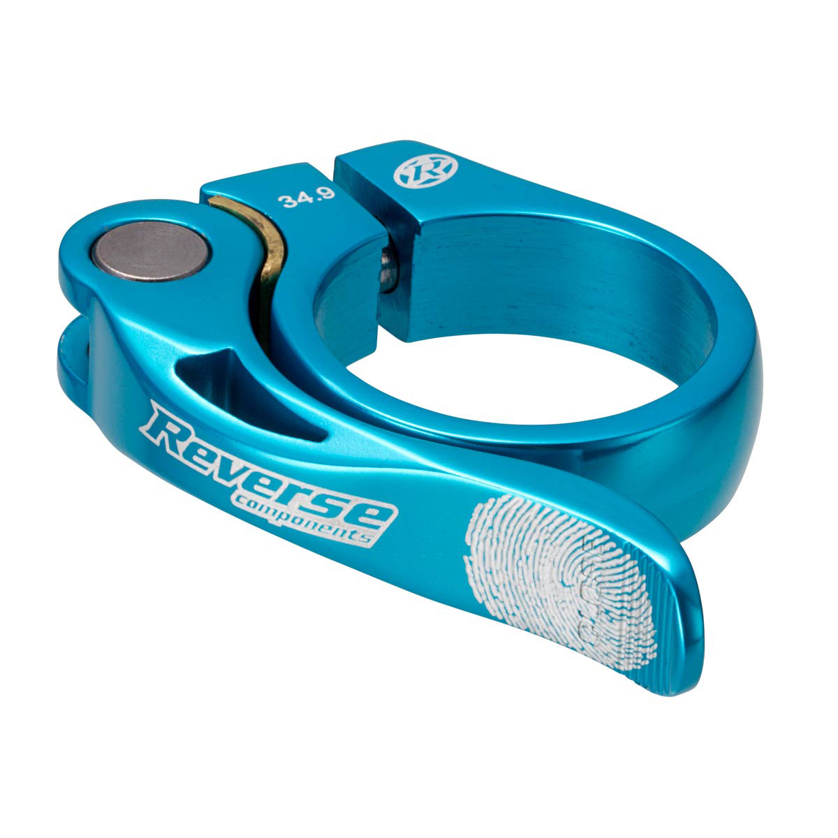 Reverse Long Life Q/R Seatpost Clamp, 34.9mm, Light Blue