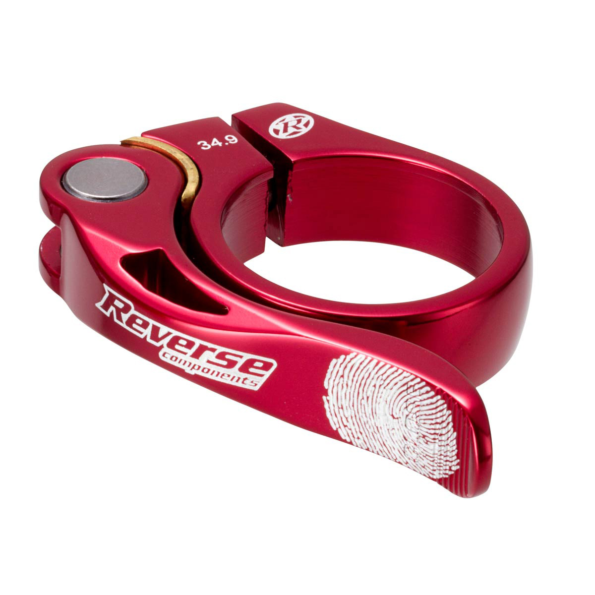 Reverse Long Life Q/R Seatpost Clamp, 34.9mm, Red
