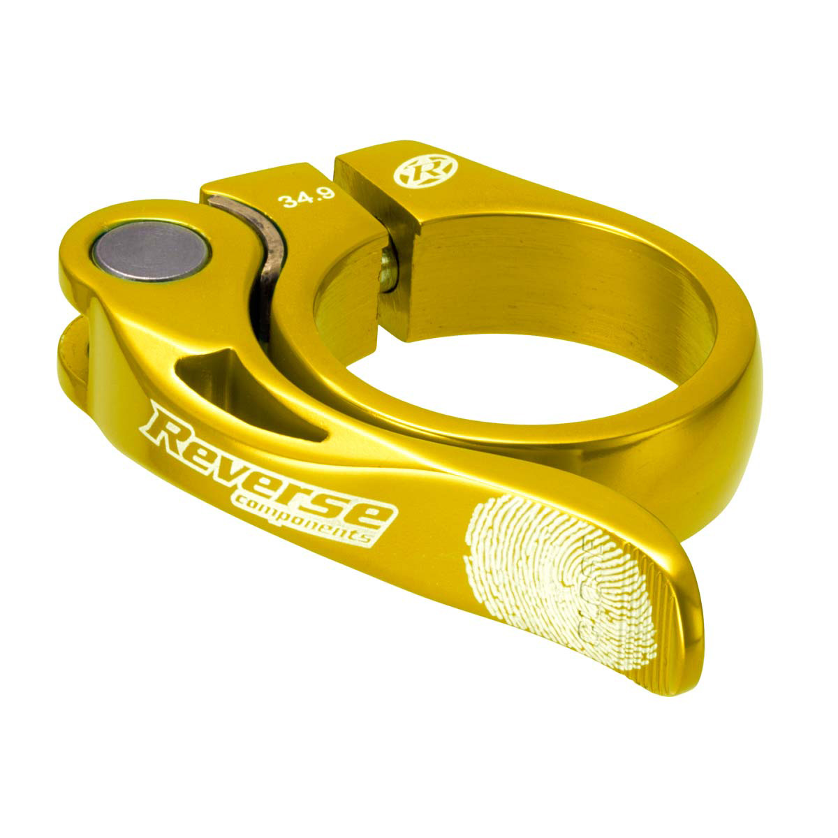Reverse Long Life Q/R Seatpost Clamp, 34.9mm, Gold