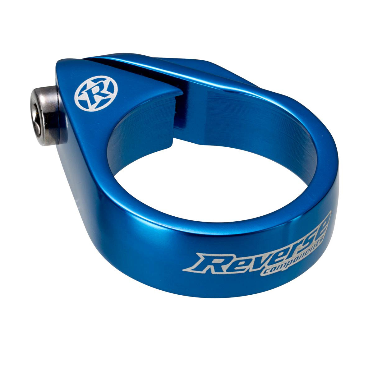 Reverse Bolt Seatpost Clamp, 34.9mm, Blue