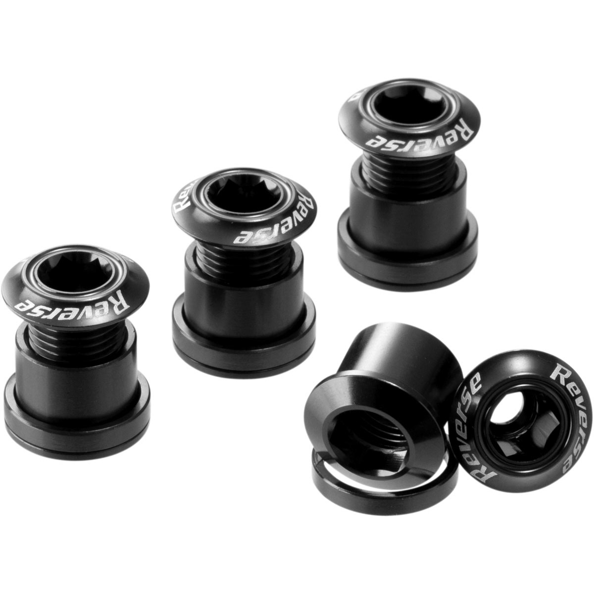 Reverse Chainring Bolt Set, 8pc - Black