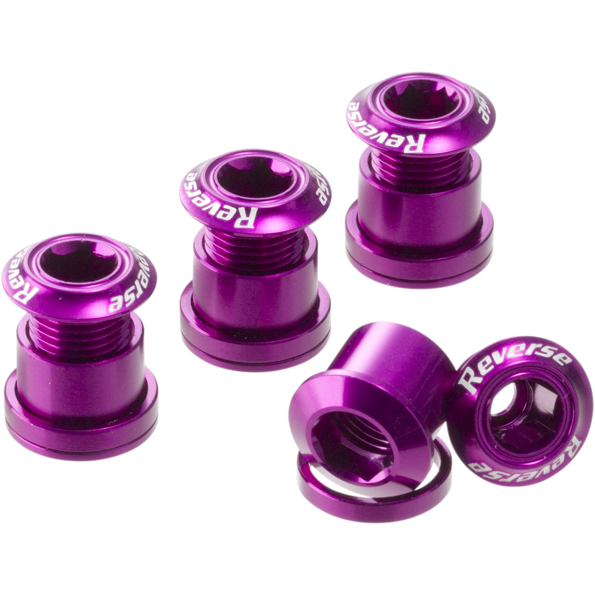 Reverse Chainring Bolt Set, 8pc - Purple