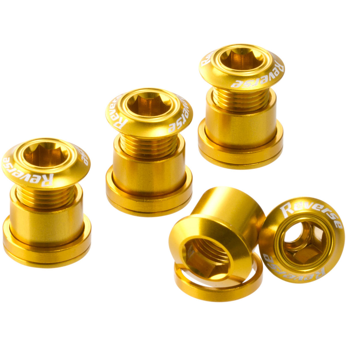 Reverse Chainring Bolt Set, 8pc - Gold