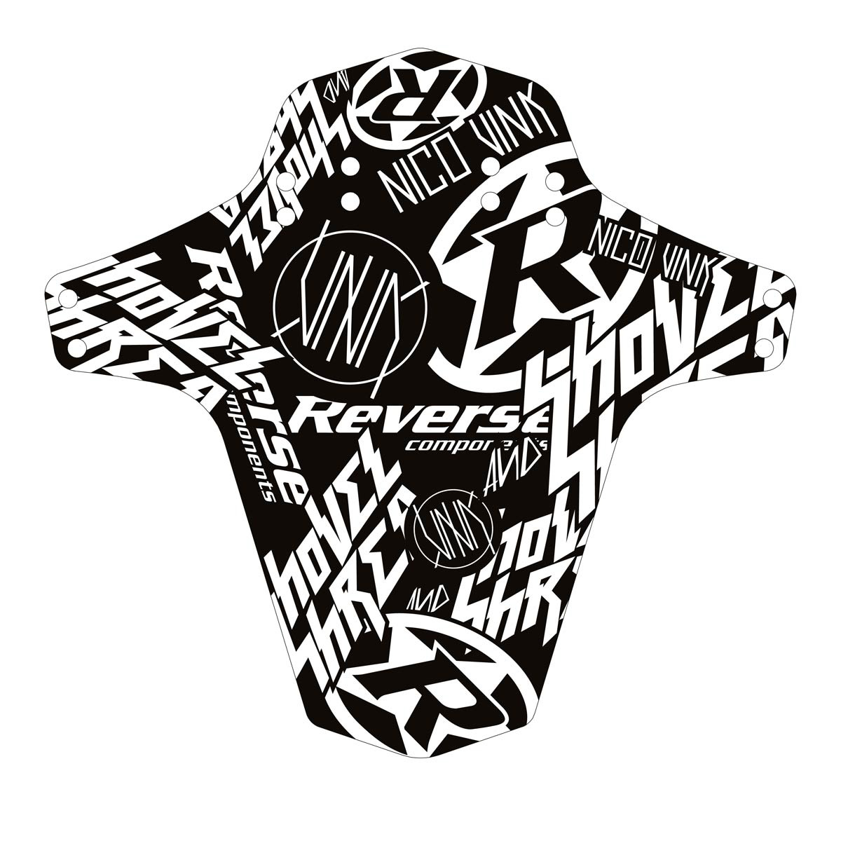 Reverse Mudfender, Nico Vink Stickerbomb, Black/White 