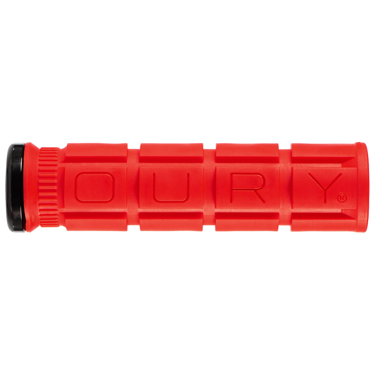 Oury V2 Single Sided Lock-On Grips, Candy Red/Black Clamp
