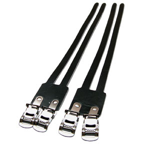 Soma Classic Leather Double Toe Straps, Black, Pair
