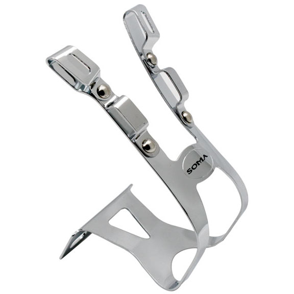 Soma Deep Four Gate Steel Toe Clips, L/XL - Chr Pr