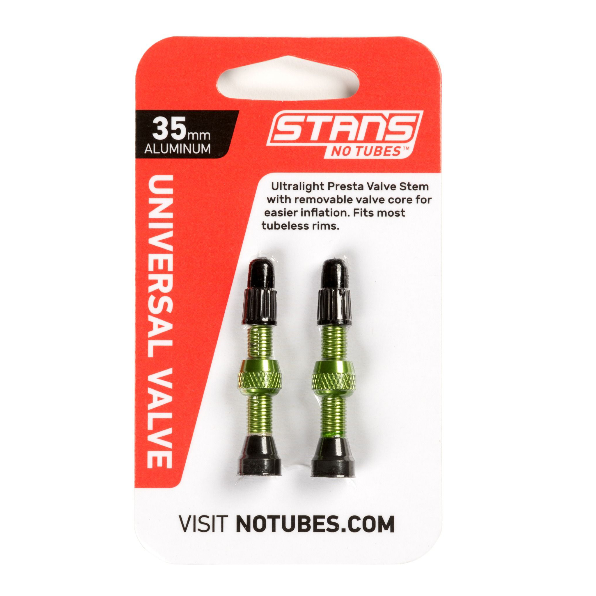 Stan's Alloy Presta Valve Stem, 35mm Universal, Green 