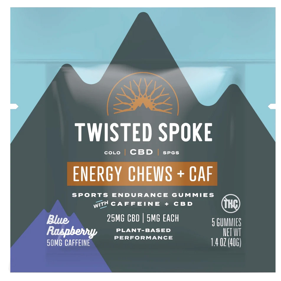 Twisted Spoke CBD CBD Energy Chew Gummies, Blue Raspberry - 18pk/Case