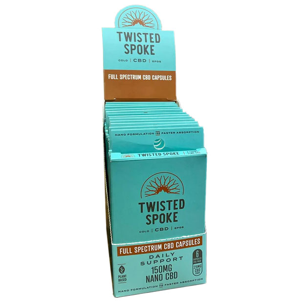 Twisted Spoke CBD Full Spectrum CBD Nano Capsules, 12ct-Case of 6pks