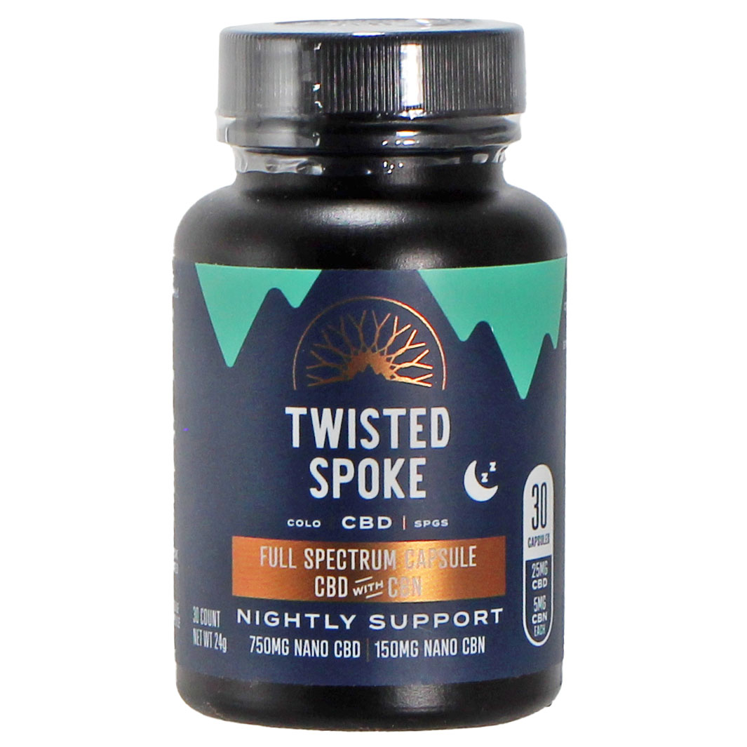 Twisted Spoke CBD Full Spectrum CBN Nano Capsules, 30ct - 25mg