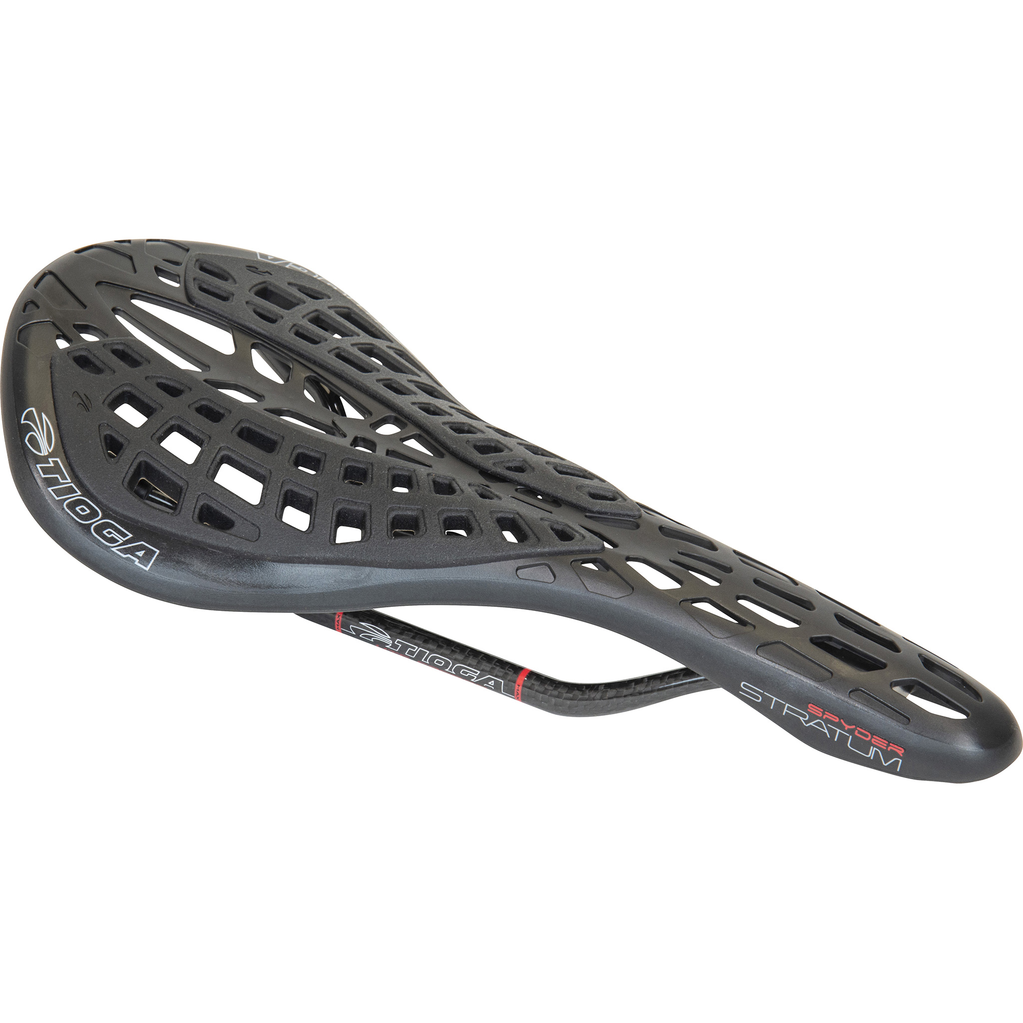 Tioga Spyder Stratum Saddle, HTS Carbon Rail - Black