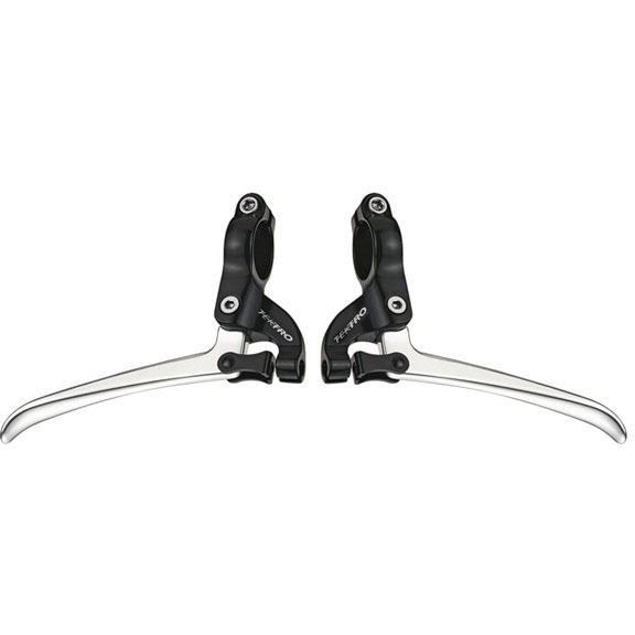 Tektro FL750 Road Flat Bar Levers, Black/Silver