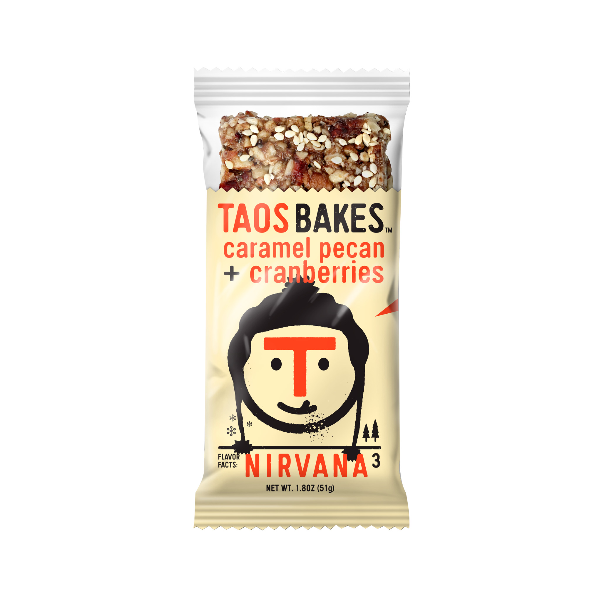 Taos Bakes Energy Bar, Caramel Pecan, 12/Count