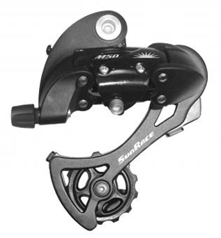 Sunrace RDM57 7/8sp Rear Derailleur, Long Cage - Black