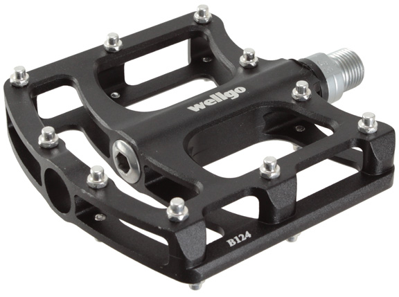 Wellgo B124 Platform Pedals, 9/16" - Black