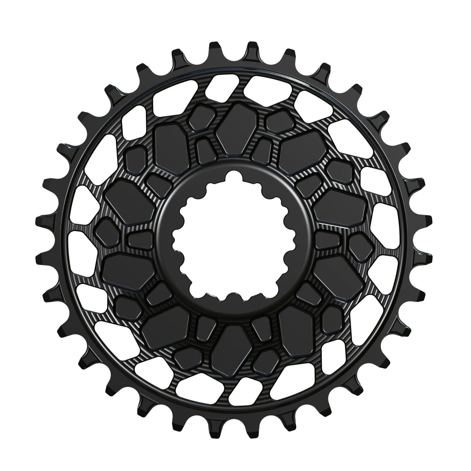 Works Components GEO Chainring, SRAM 3-Bolt, 30T, Boost 3mm, Blk