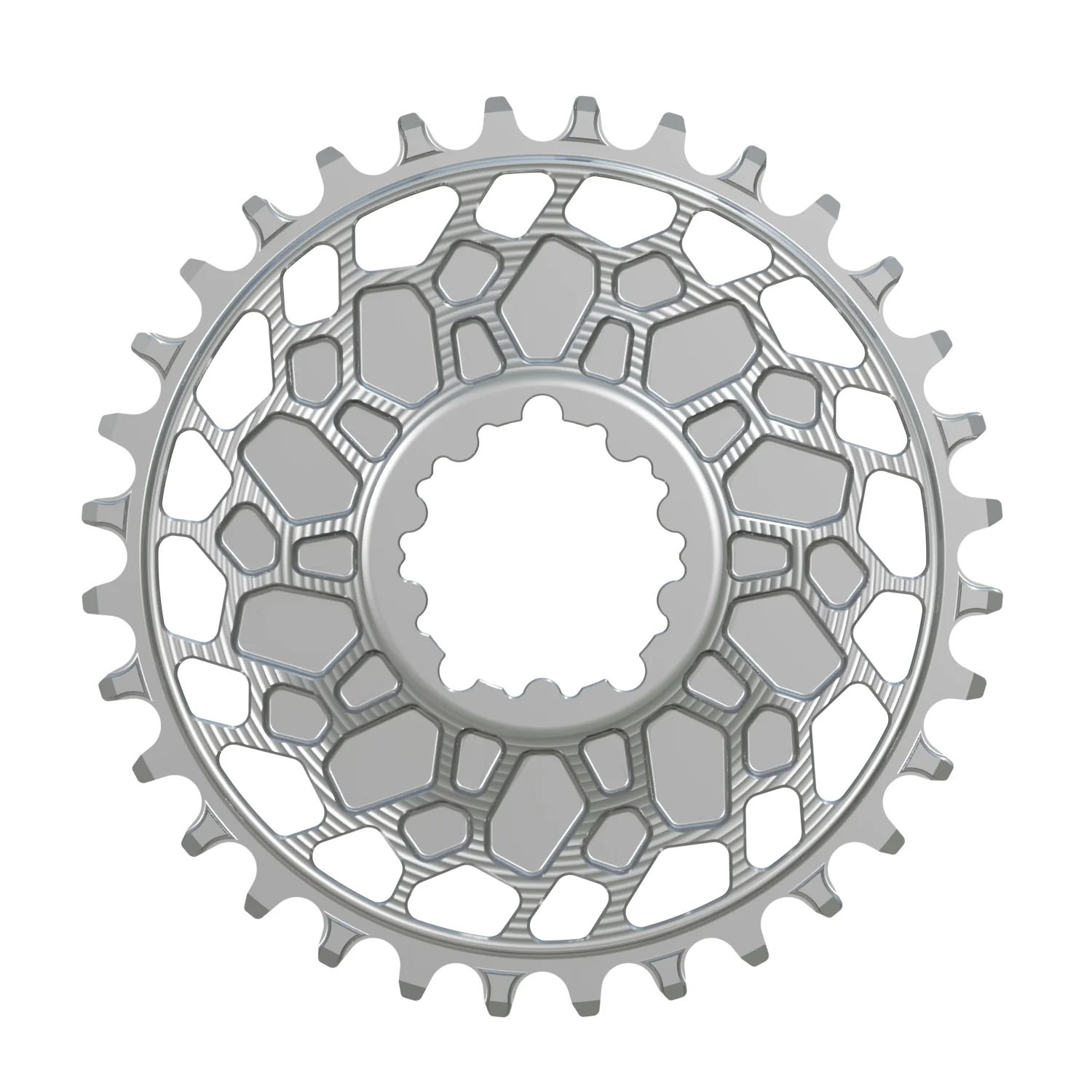 Works Components GEO Chainring, SRAM 3-Bolt, 32T, Boost 3mm, Slv