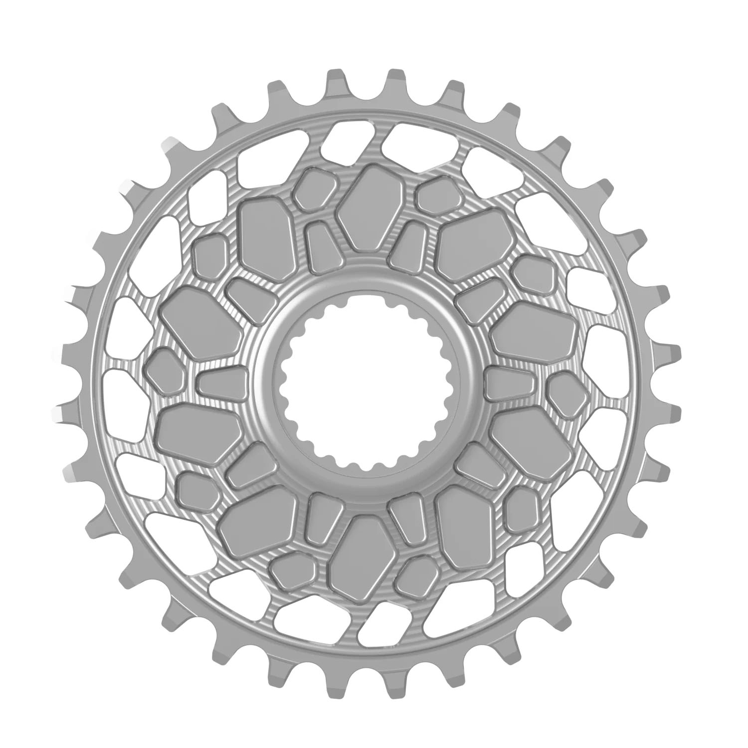 Works Components GEO Chainring, Shimano DM, 30T, Boost 3mm, Slv