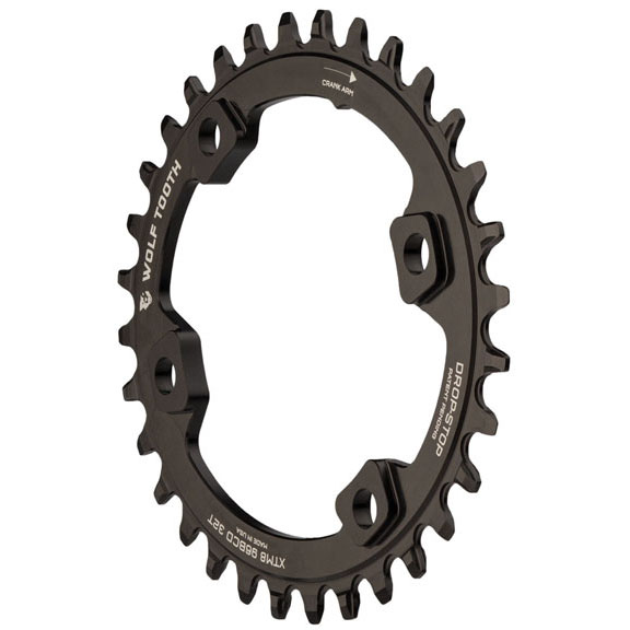 Wolf Tooth Components Shimano Asym. Elliptical Chainring, 96BCD 32T, Black
