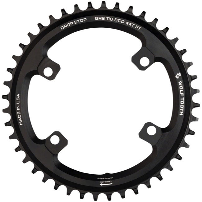 Wolf Tooth Components Shimano GRX Chainring, 110BCD (4-Bolt) 46T, Black