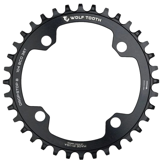 Wolf Tooth Components 104 Chainring, 104BCD 38T, DropStop B, Black