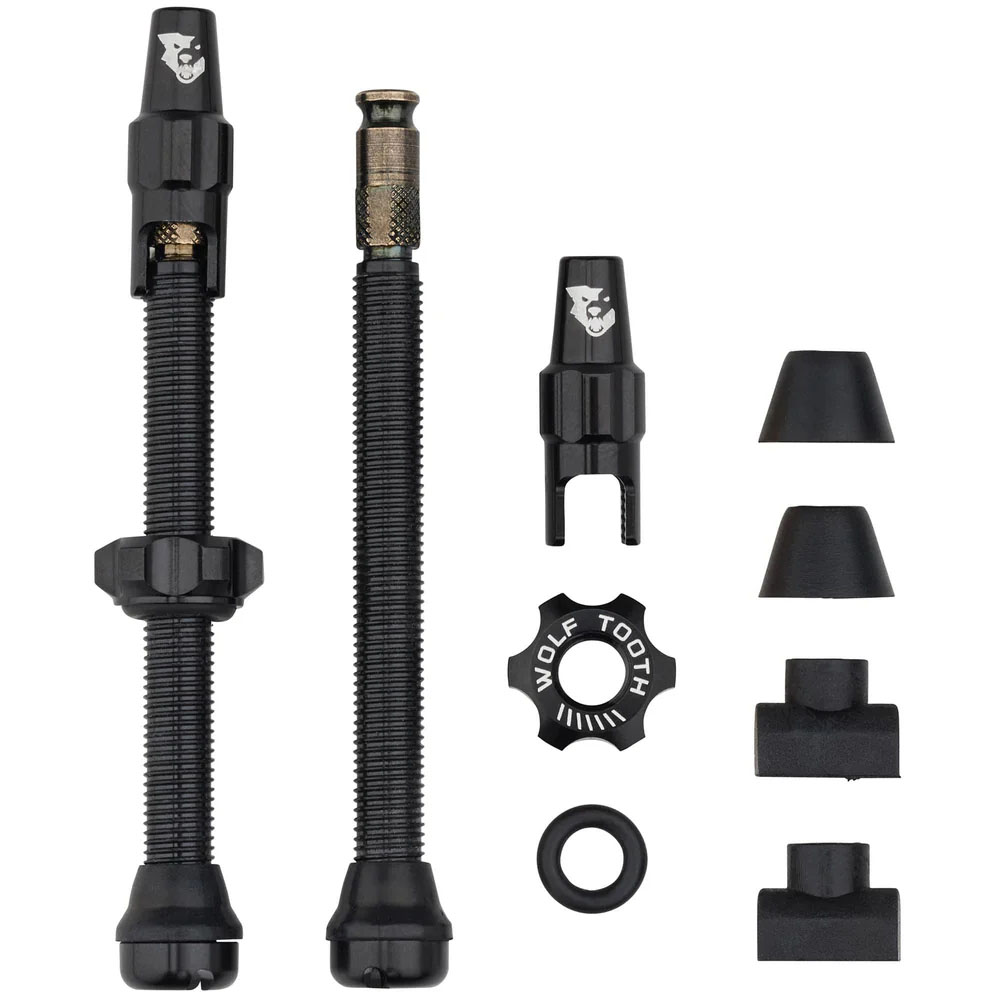 Wolf Tooth Components Tubeless Valve Stem Kit, Clik Valve, 60mm, Black