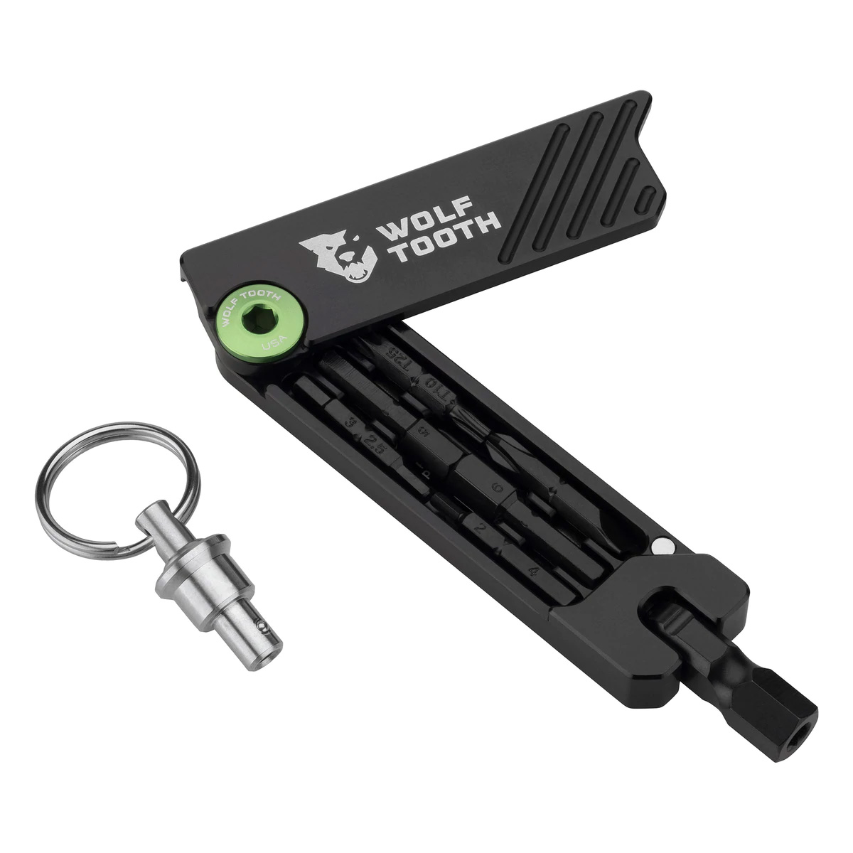 Wolf Tooth Components 6-Bit Hex Wrench Multi-Tool w/ Key Ring, Green