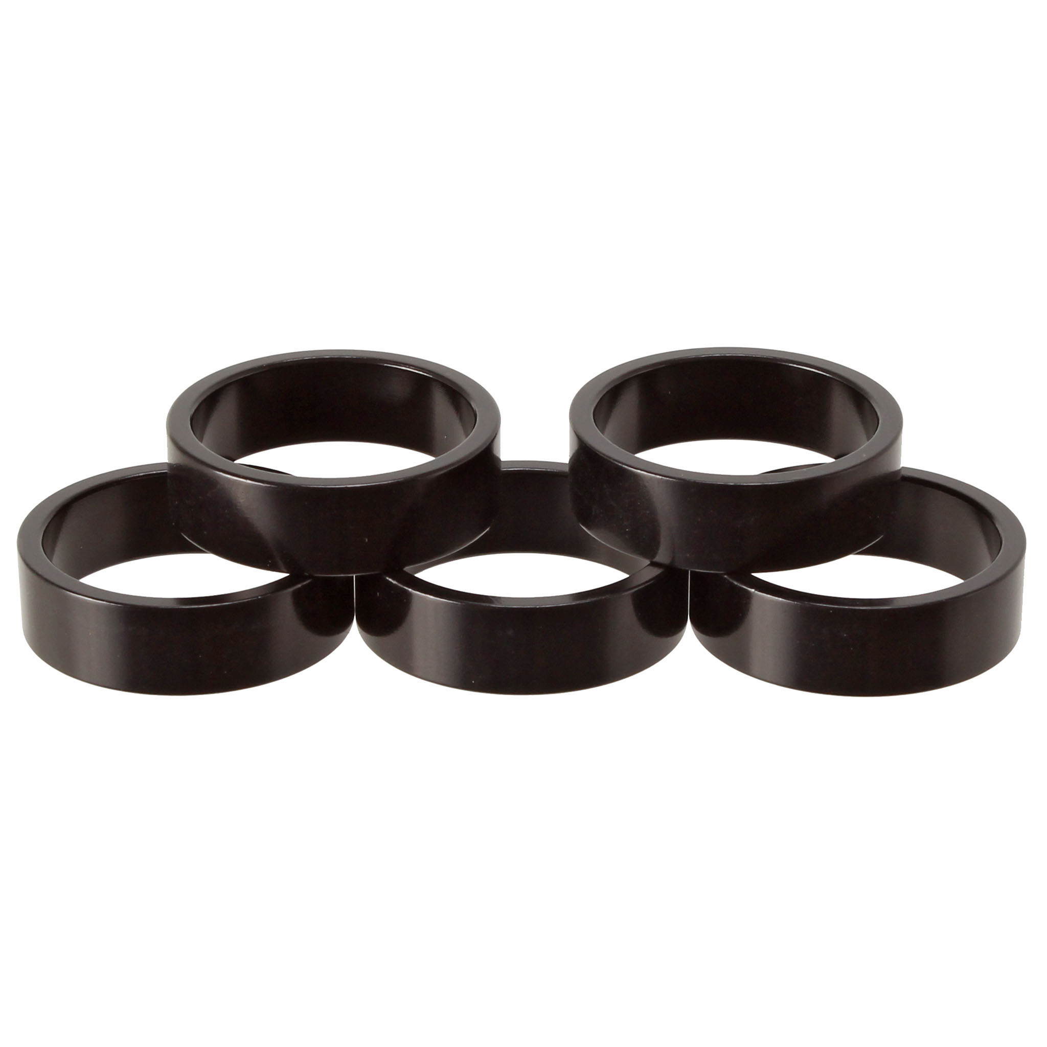 Wheels Mfg Aluminum Headset Spacer, 1-1/8", 10mm 5/Count - Black