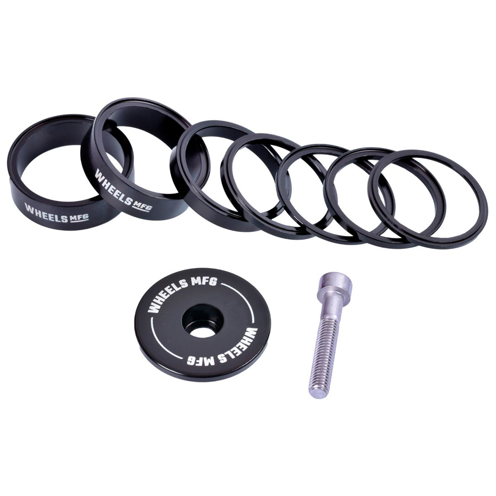 Wheels Mfg StackRight Essential Headset Spacer Kit 1-1/8 Blk 