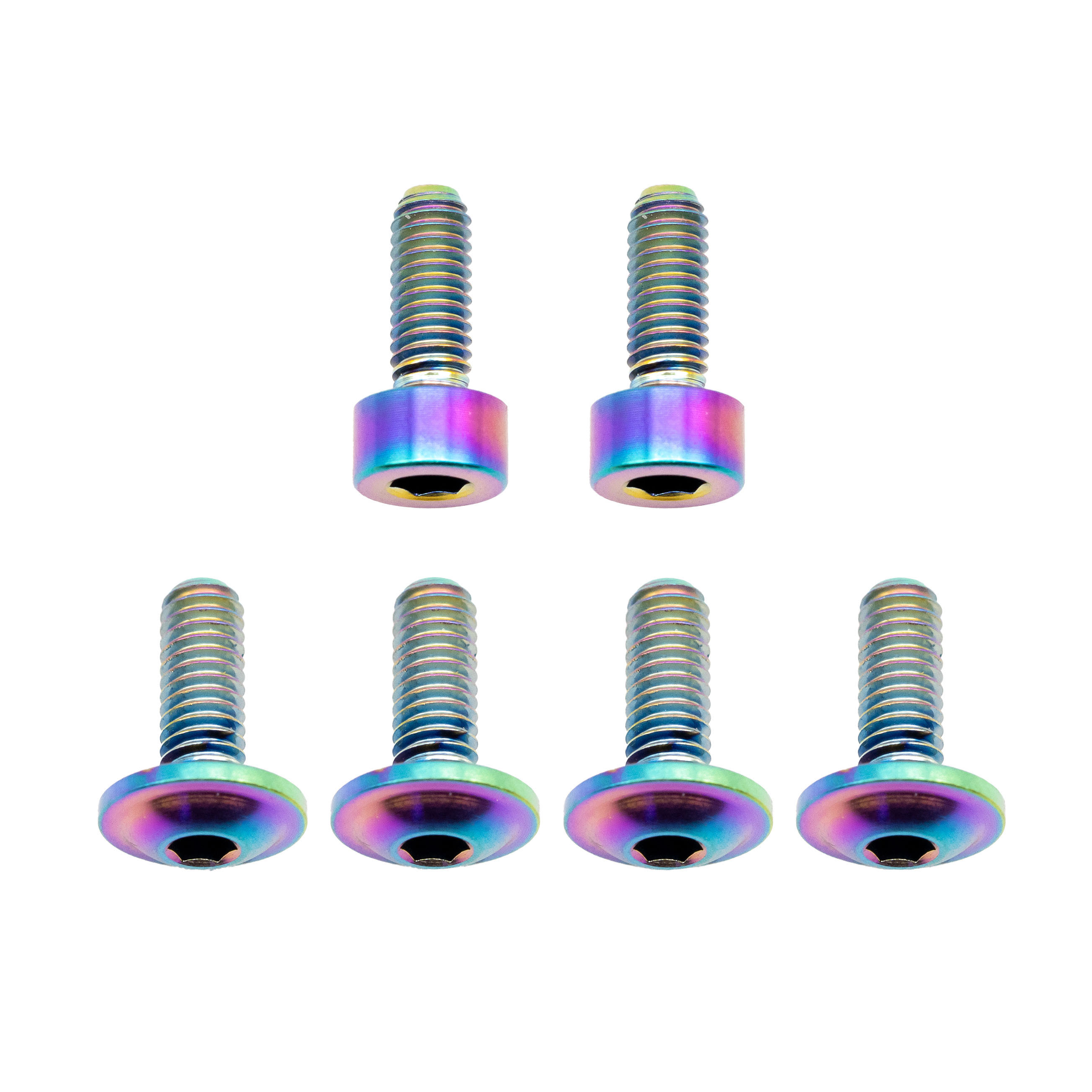 Better Bolts Fox 34SL Fork Ti Bolt Kit, Fit4/GripSL, Rainbow, 6/Ct