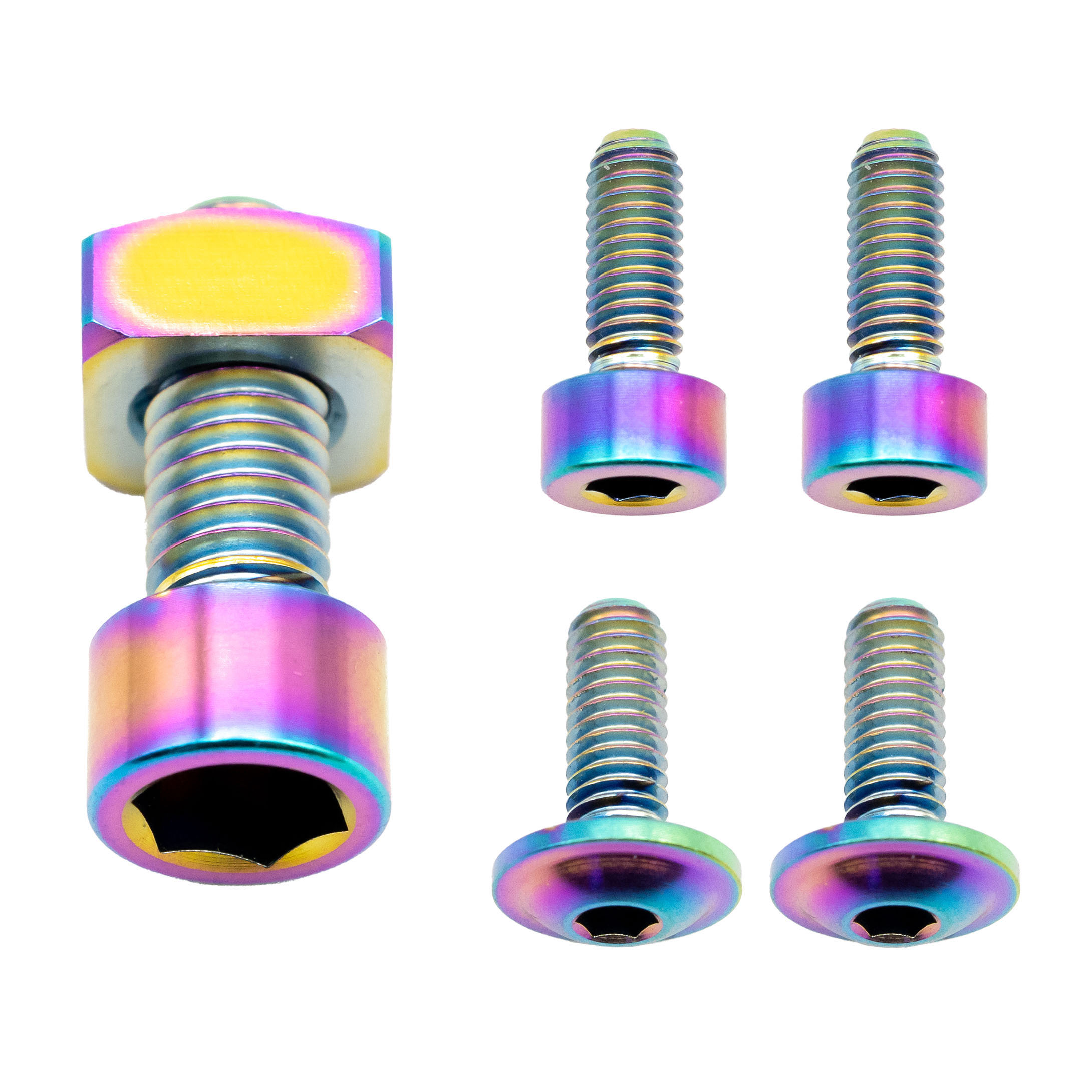 Better Bolts Fox 36 Fork Ti Bolt Kit, 2021-2025 Fit4, Rainbow, 6/Ct