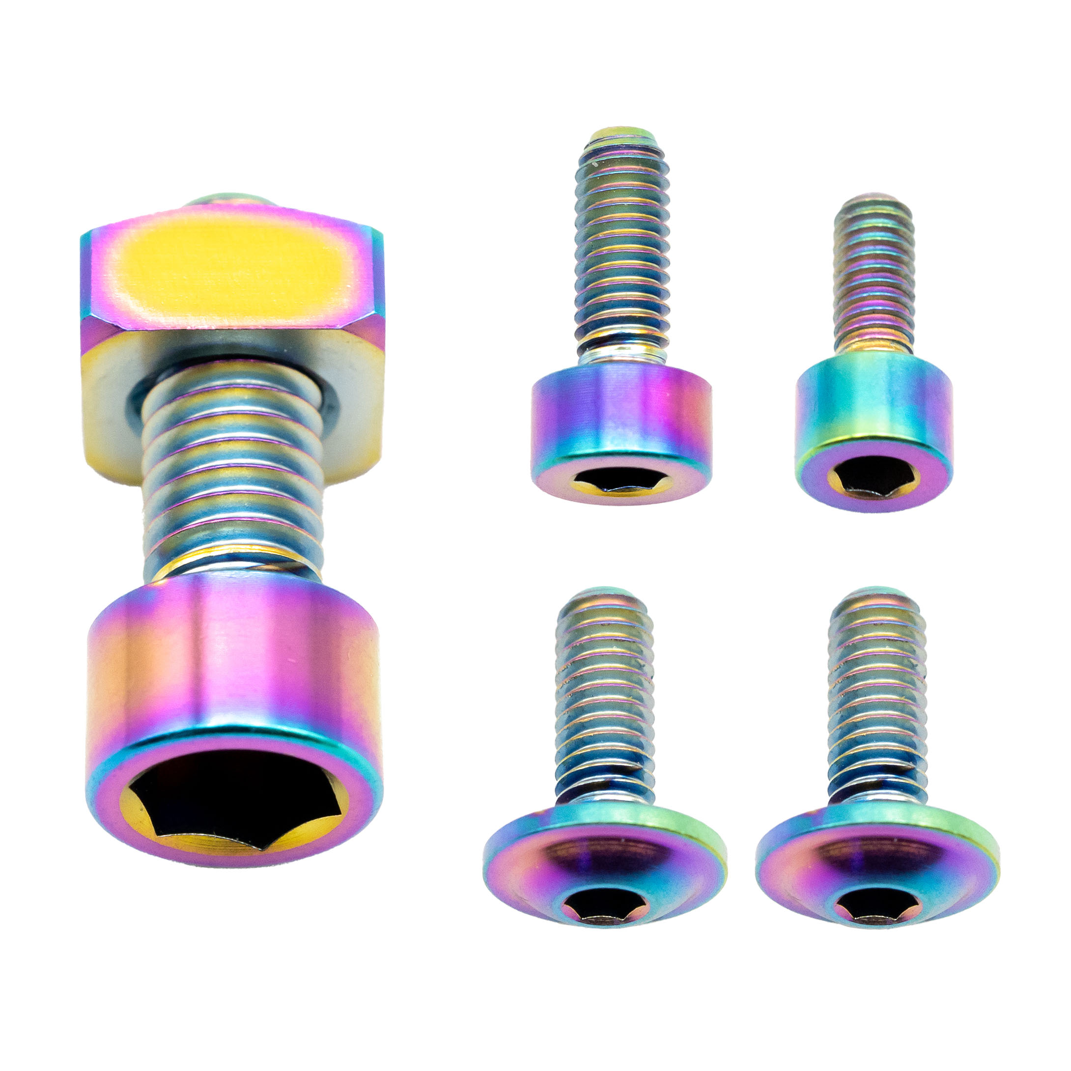 Better Bolts Fox 36 Fork Ti Bolt Kit, 2021-2025 Grip, Rainbow, 6/Ct
