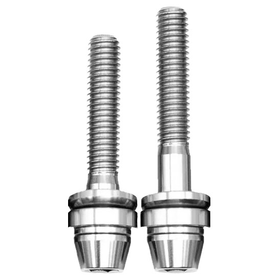 Better Bolts Ti Post Mount Caliper Bolts/Washers, 35/40, Silver,6Ct