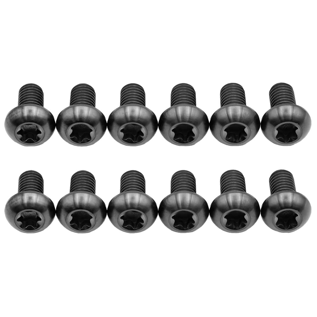 Better Bolts Titanium Buttonhead Rotor Bolt Kit, Black, 12/Count
