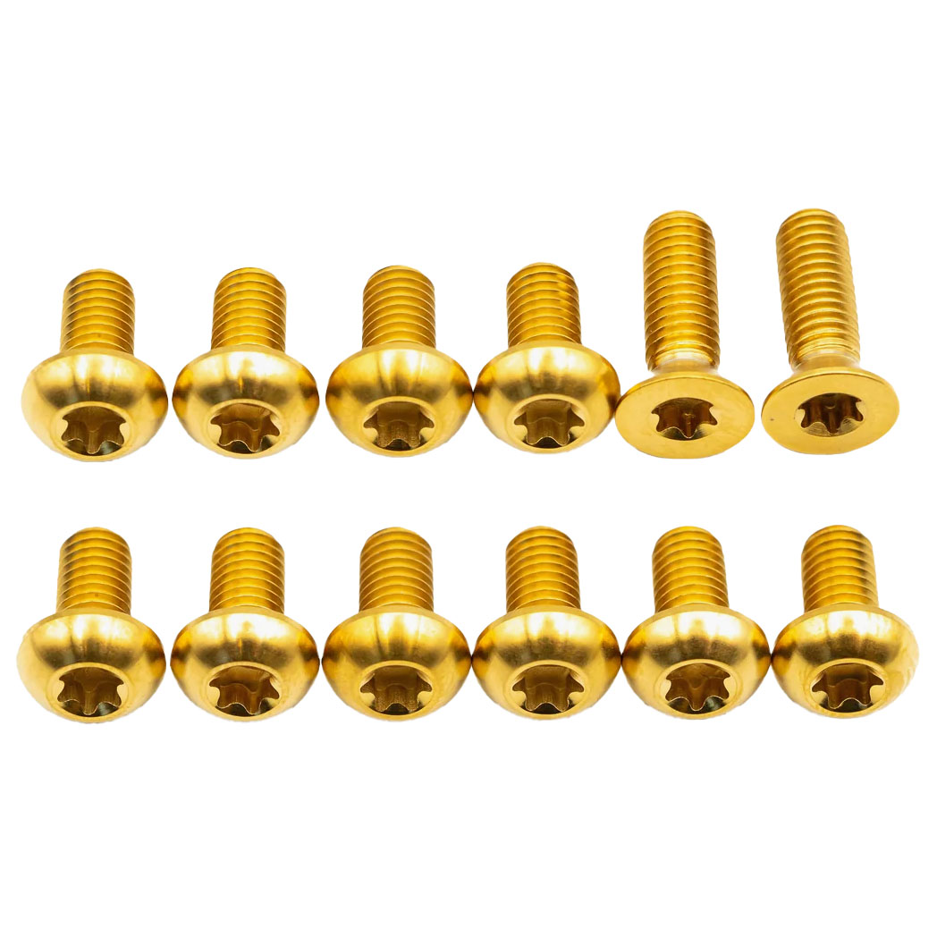 Better Bolts Titanium Sensor Rotor Bolt Kit, Gold, 12/Count