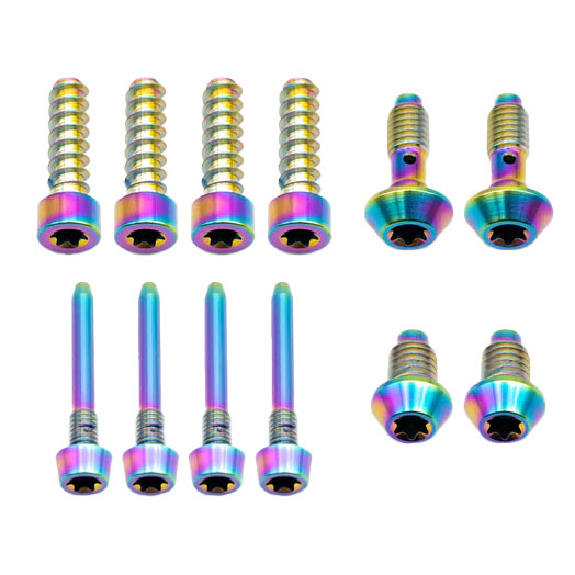 Better Bolts Magura MT Ti Bolt Kit, Rainbow