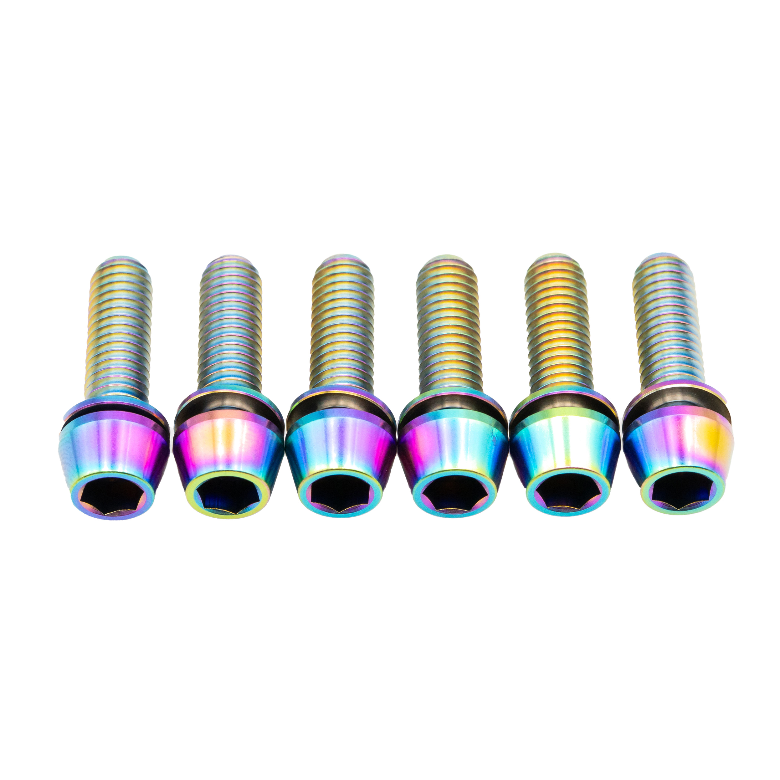Better Bolts Deity Copperhead Ti  Stem Bolt Kit, Rainbow, 6/Count