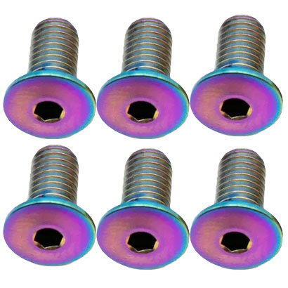 Better Bolts Titanium Water Bottle Cage Bolts,10mm,Rainbow, 6/Count