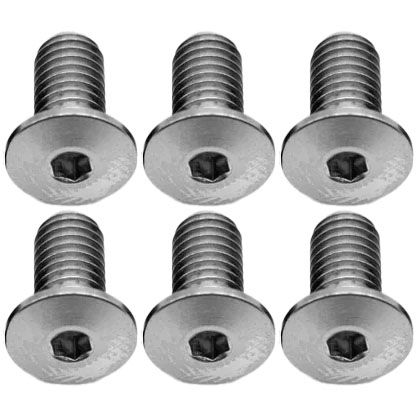Better Bolts Titanium Water Bottle Cage Bolts,10mm, Silver, 6/Count
