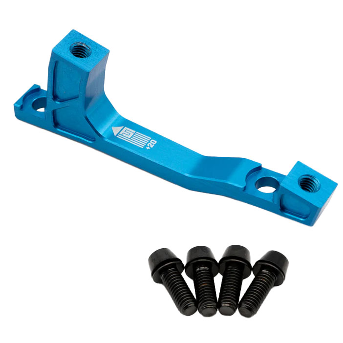 Freedom Coast Post Mount Brake Adapter, 160/180mm,+20, Blue