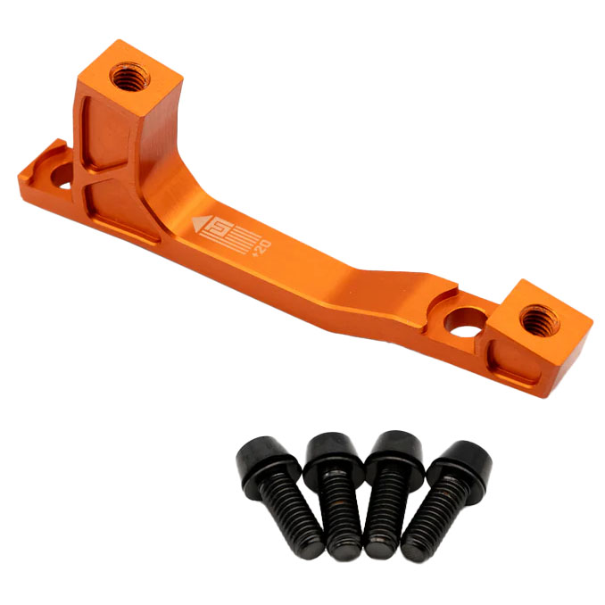 Freedom Coast Post Mount Brake Adapter, 160/180mm,+20, Orange