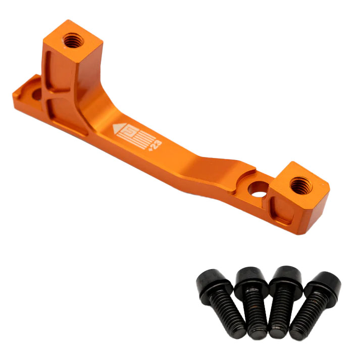 Freedom Coast Post Mount Brake Adapter, 160/180mm,+23, Orange